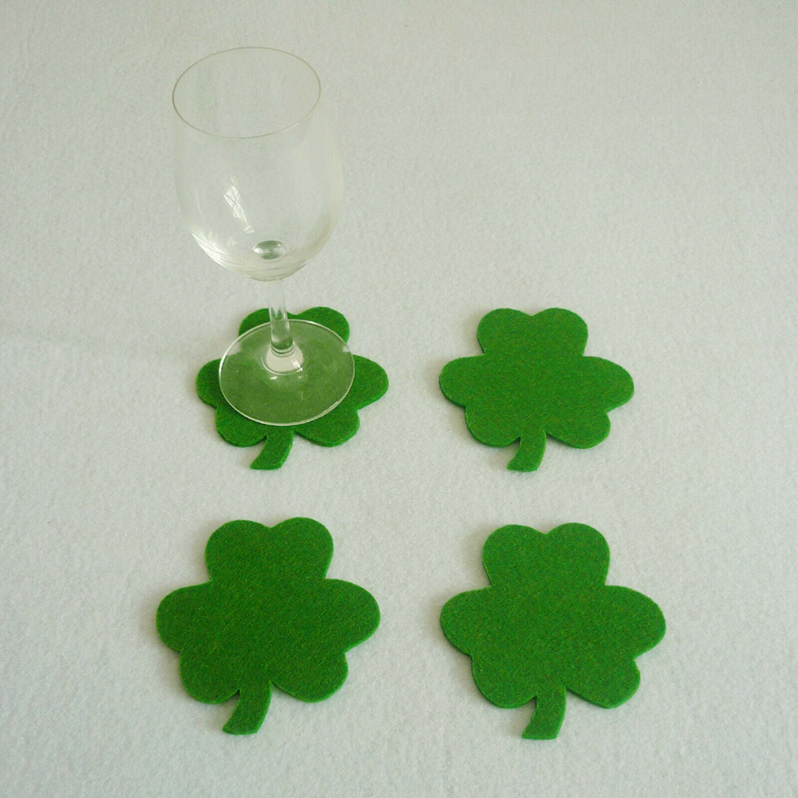 4 Pack St. Patrick's Day Coaster Pads Anti-slip Flower Home Decorations