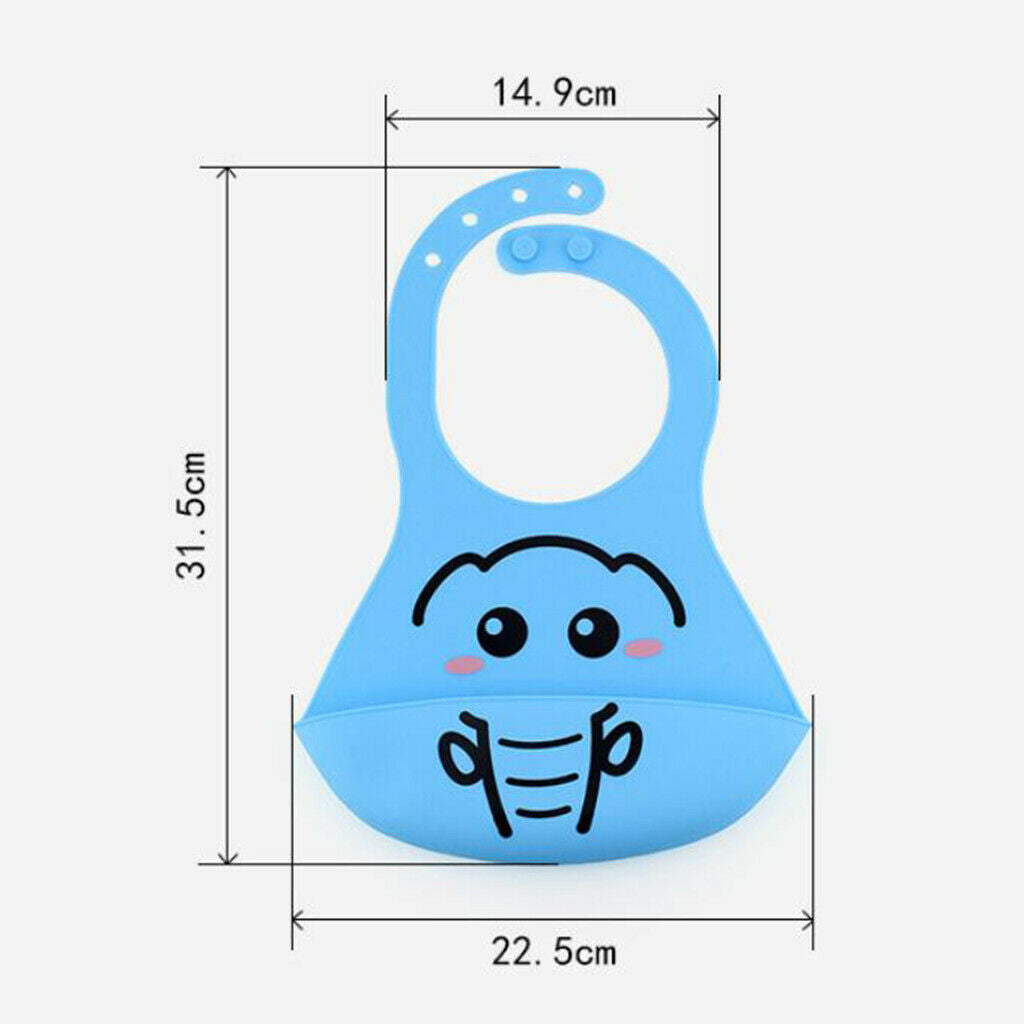 2Piece Waterproof Silicone Infant Toddlers Baby Bibs w/Food Catching Pocket