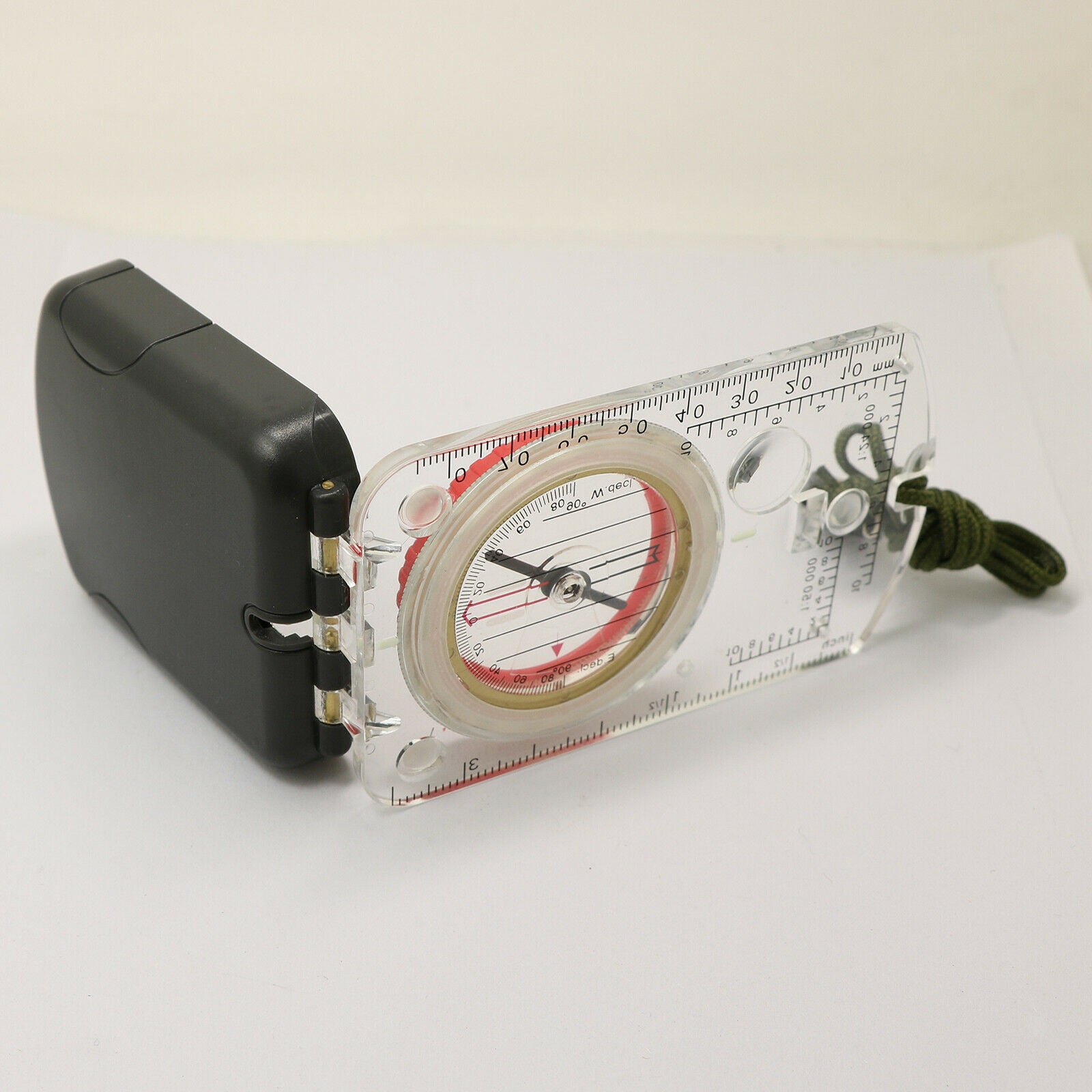 Foldable Sighting Compass Scale Map Ruler Outdoor Camping Navigation Hiking