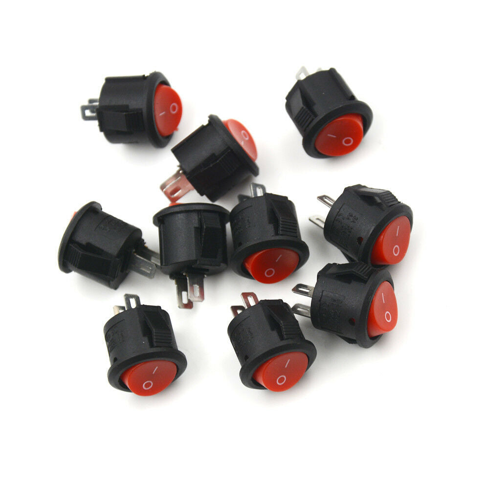 10x 16mm Round Boat Rocker SwitchesMini 2 PinON-OFF Rocker Switches 3A/250V B Tt