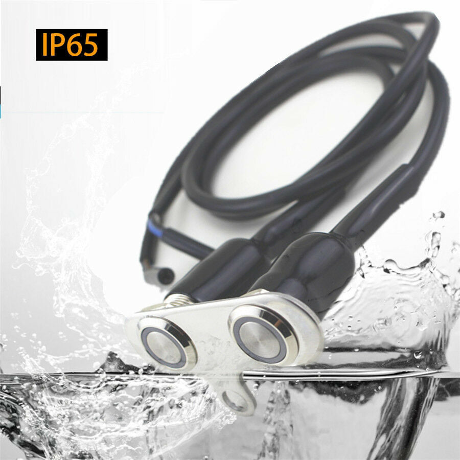 Universal Motorcycle Horn Engine Start Kill Dual Button LED Self-return Switch