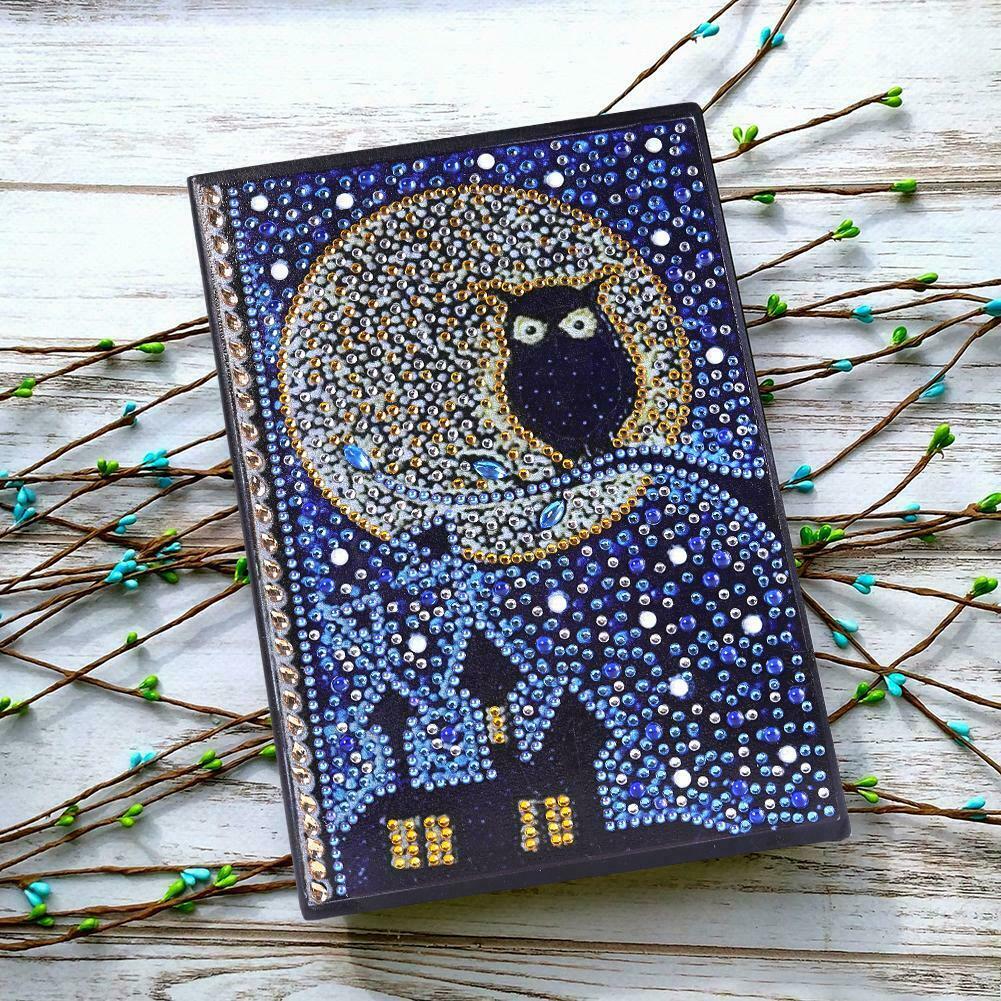 DIY Owl Special Shaped Diamond Painting 50 Pages A5 Sketchbook Drawing Book @