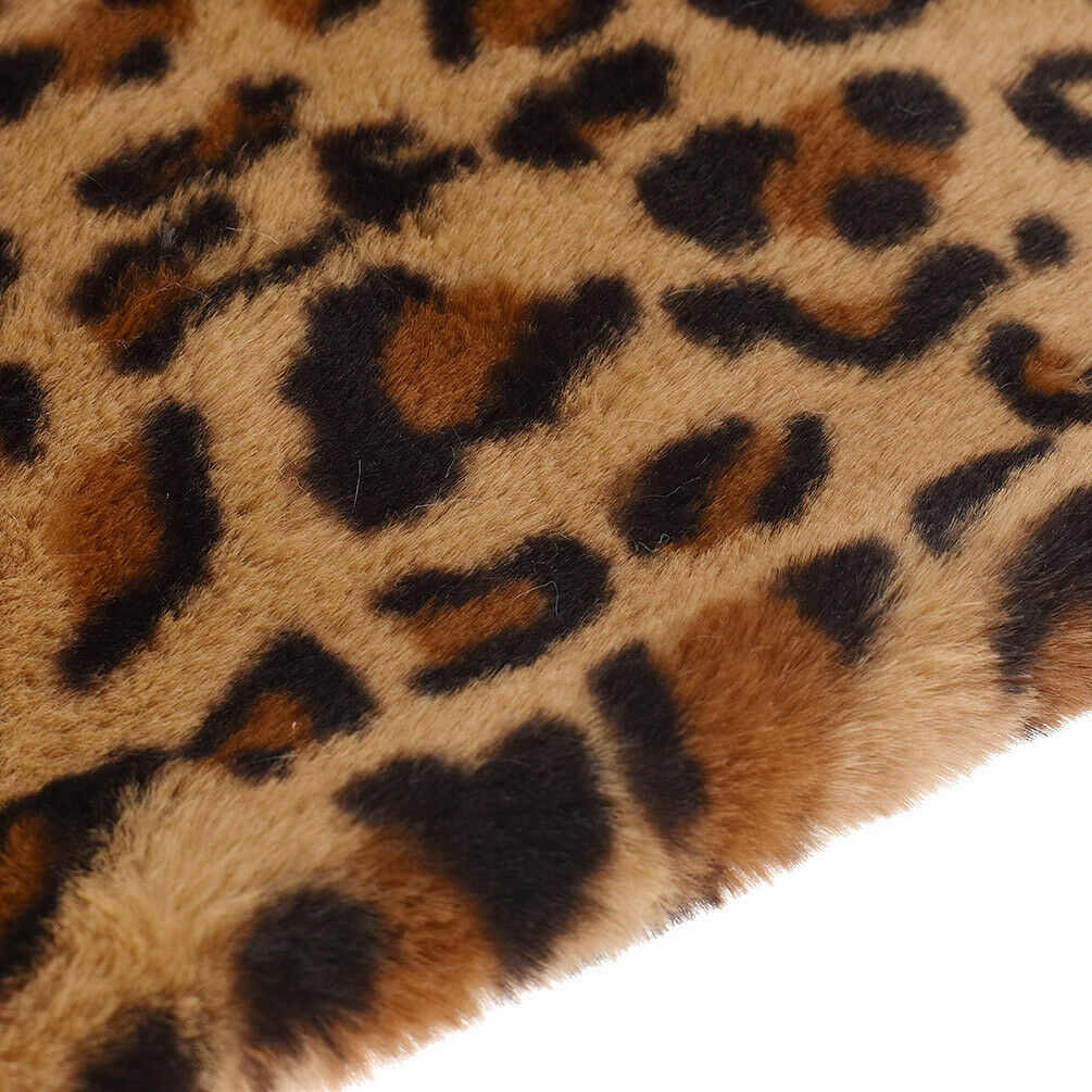 50x160cm Leopard Printed Fur Plush Fabric DIY Sewing Accessory Clothes Bag Decor
