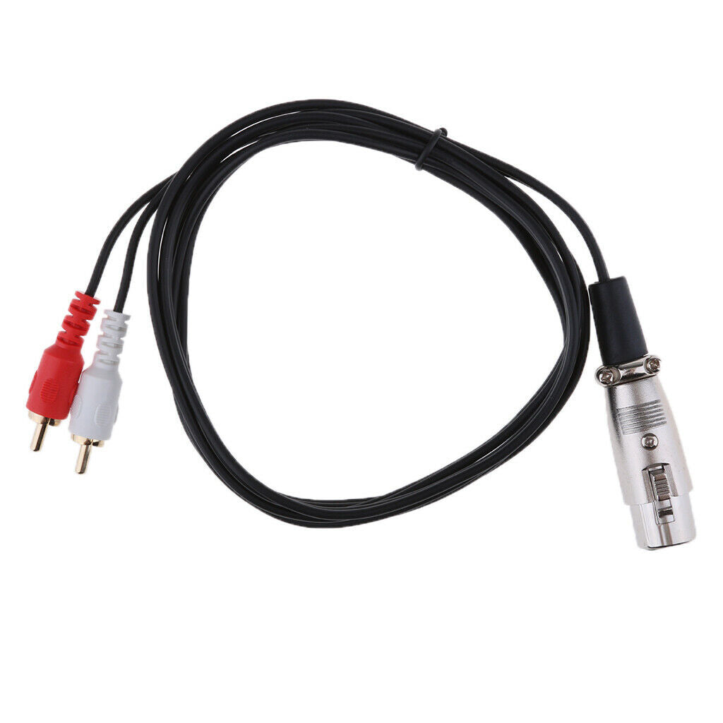 Female XLR to RCA Male Wire HIFI Stereo Audio Connection Microphone Cable