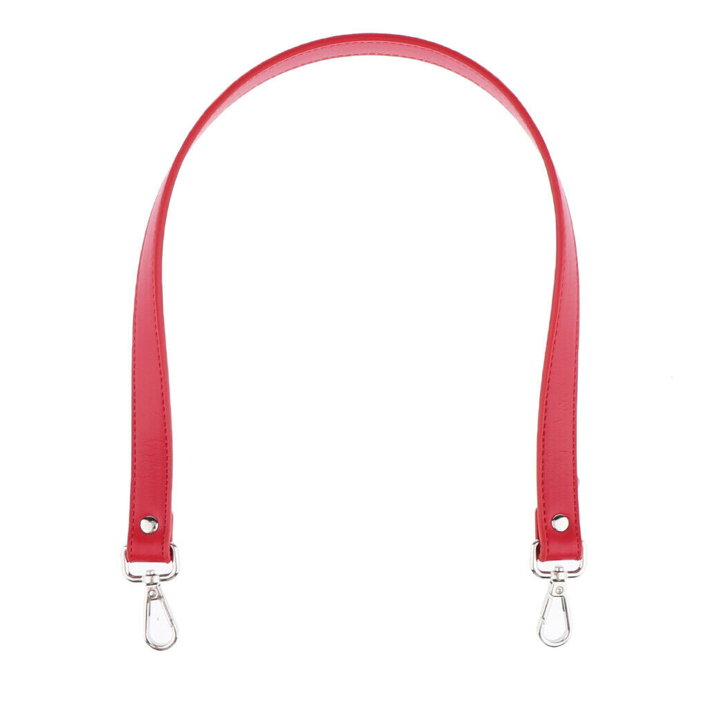 64cm Leather Strap Bag Handle DIY Handbag Replacement Shoulder Strap Red