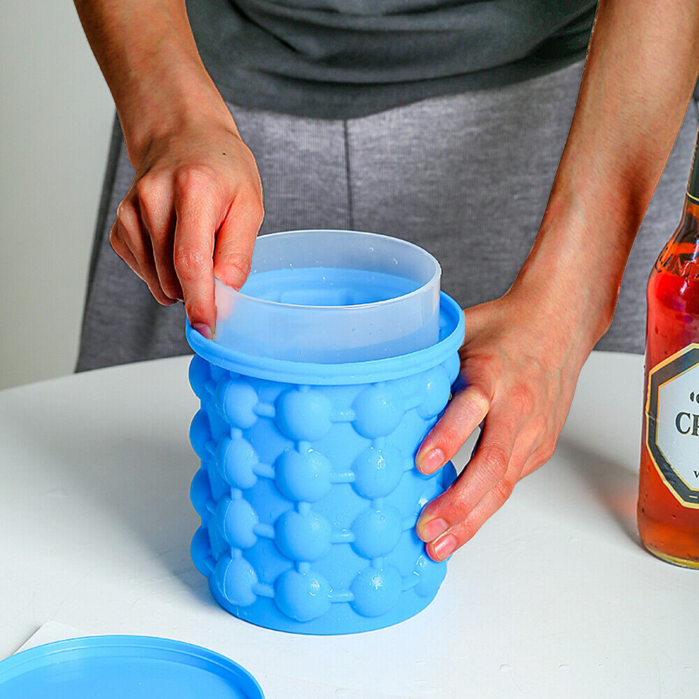 Summer Ice Cube Maker Genie Silicone Wine Ice Bucket Big Ice Cube Tray Mold Cup