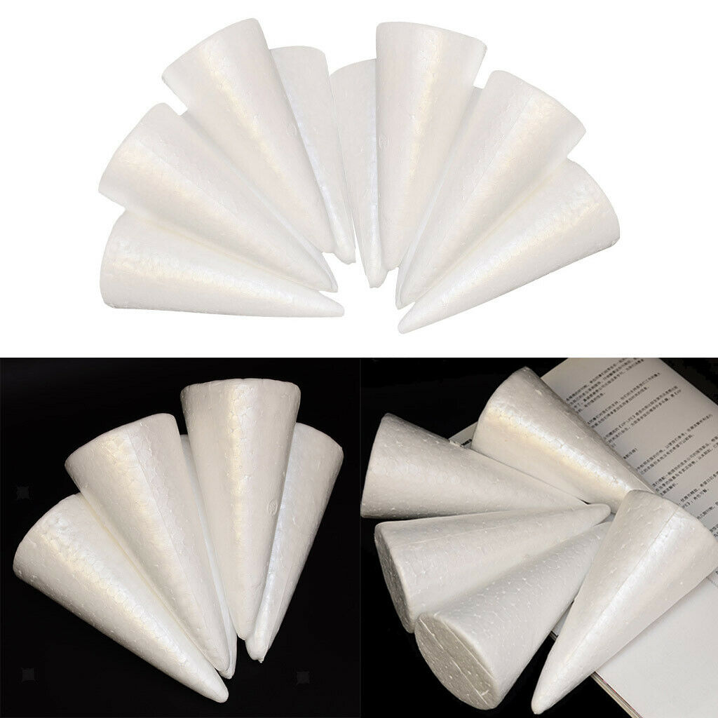 Craft Foam Cone 30 Pack Polystyrene Foam Cone Smooth Craft for Sculpture,