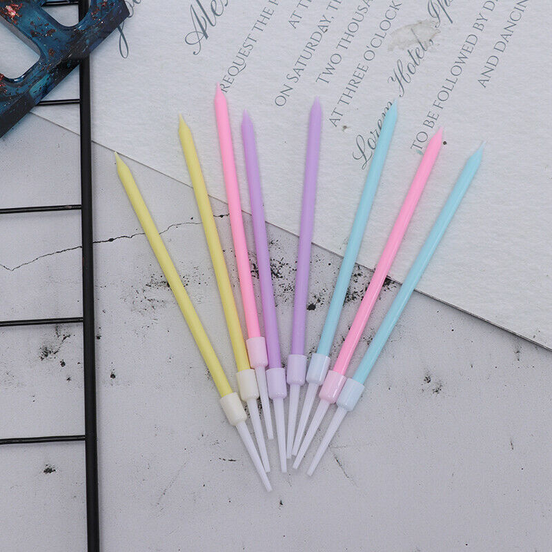 8pcs/set Birthday Party Supplies Rainbow Cake Candles Safe Flames Dessert.l8