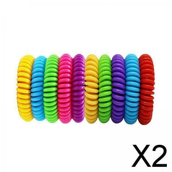2X 10 Pcs Mosquito Repellent Bracelets  Free Waterproof Spiral Wrist Bands