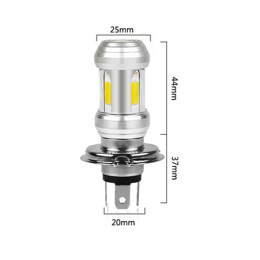 H4 36W 3000LM Tri-side Bright Motorcycle LED Headlight High-Low Beam Light 6500K