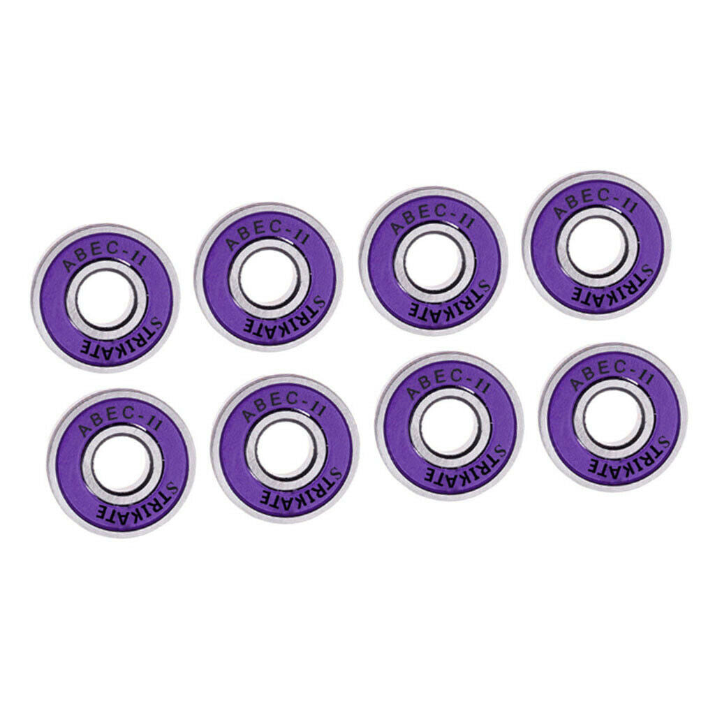 8x Frictionless Abec 11 Skateboard Bearing Rolling Bearings Bearing Purple