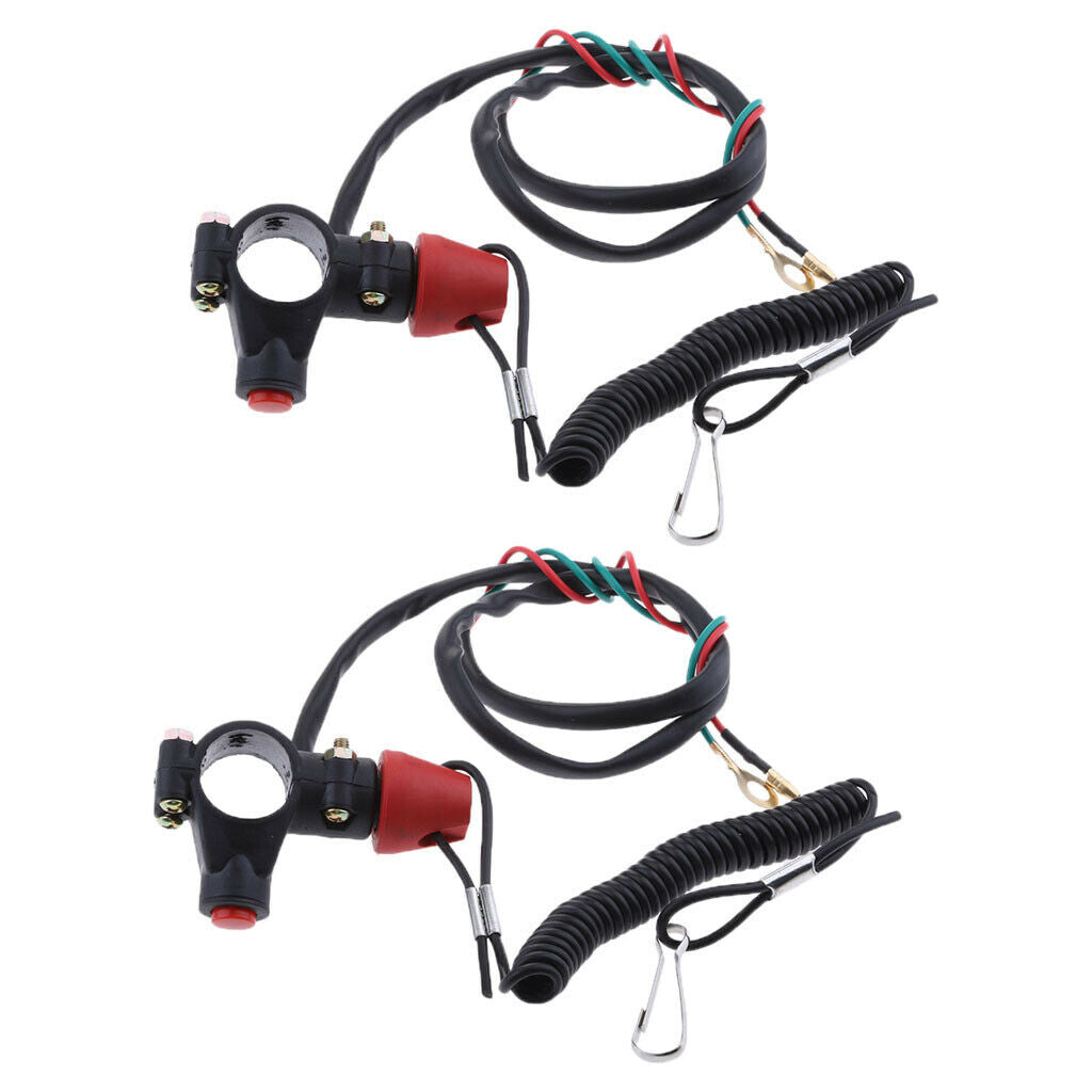 2pcs Motorcycle Boat Tether - Lanyard Emergency Kill