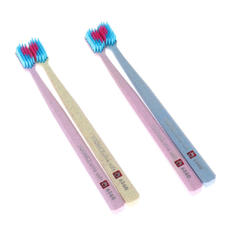 2pc Soft-bristle Heart Couple Brush Teeth Eco Friendly Adults Toothbru.l8