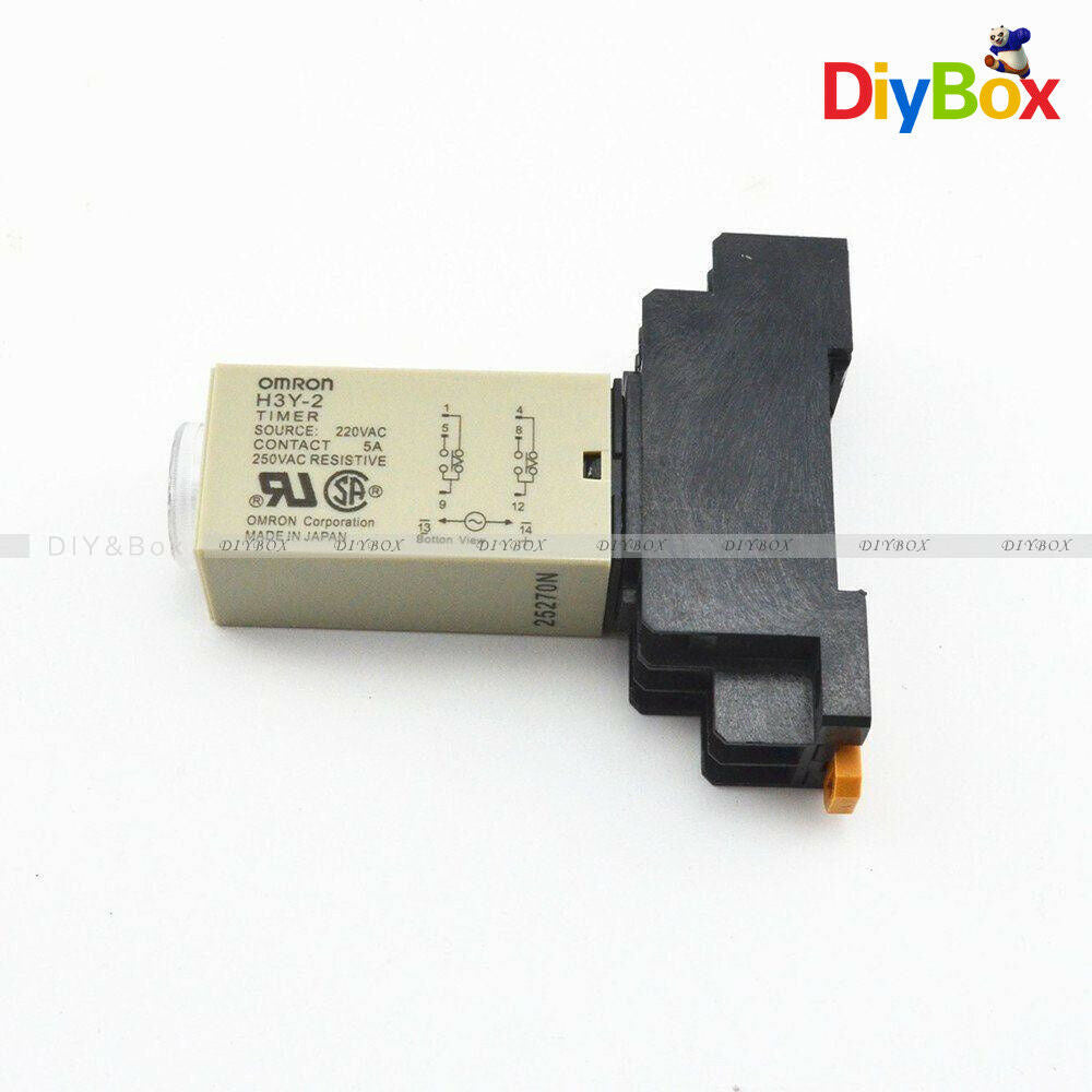1-30 Minute H3Y-2 Base Power On Time Delay Solid-State Timer Relay DPDT AC 220V