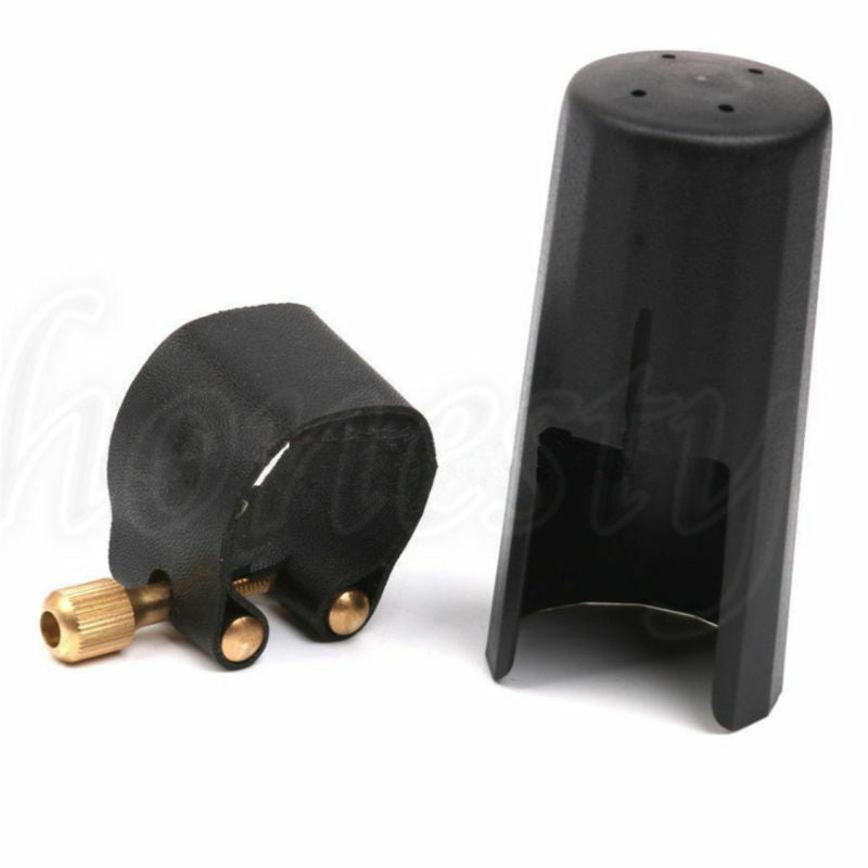 Mouthpiece Leather Clip and Ligature Cap Musical Accessory For Alto Saxophone
