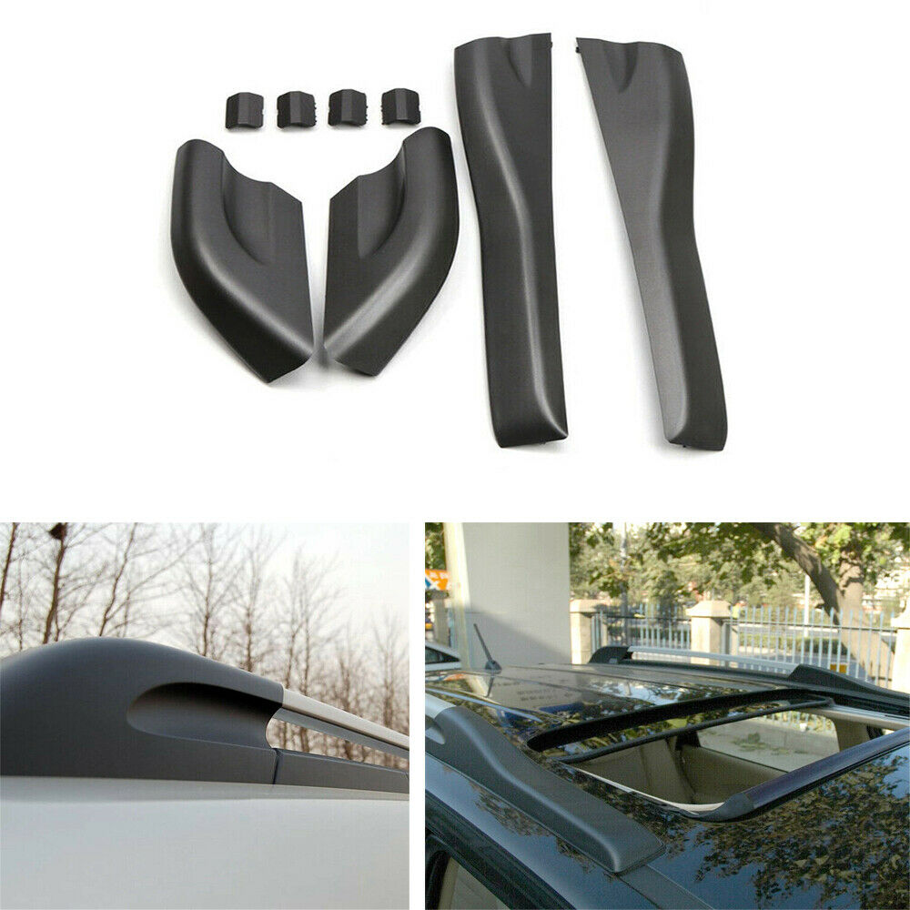Car Roof Rack Rail End Cover Shell Replacement Black For Hyundai Tucson 2004-08