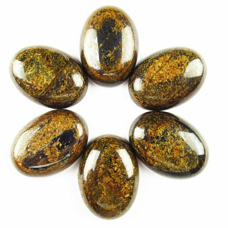 8pcs 25x18x6mm 100% Natural Bronzite 44g Oval Cab Cabochon A-267JM