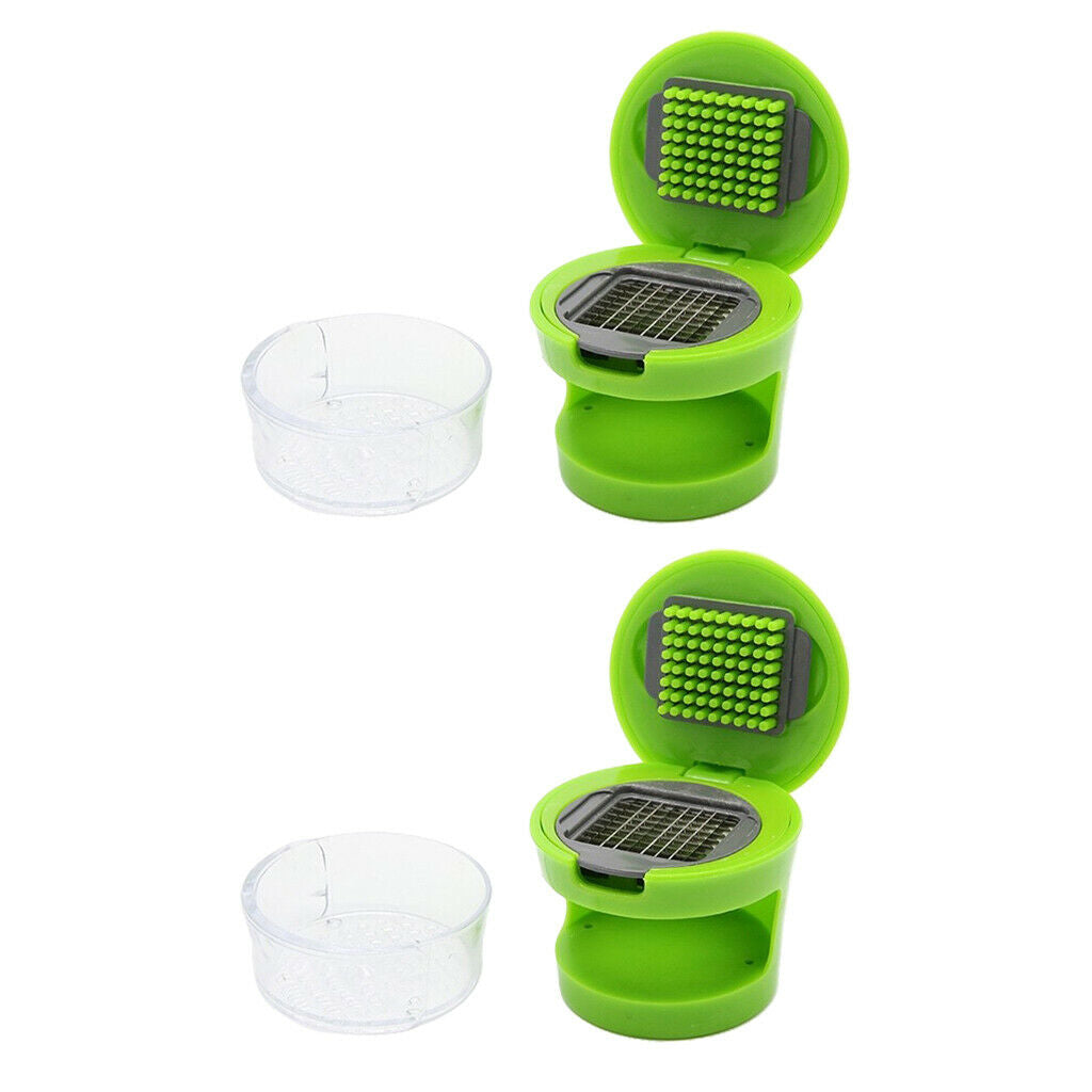 2 Pcs Garlic Press Chopper Manual Ginger Onion Crusher Masher Easy to Use