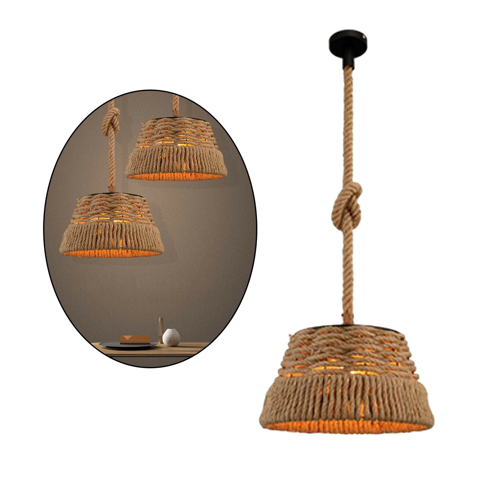 Novelty Hand-woven Pendant Ceiling Lamp Kitchen Restaurant Hotel Office Hanging