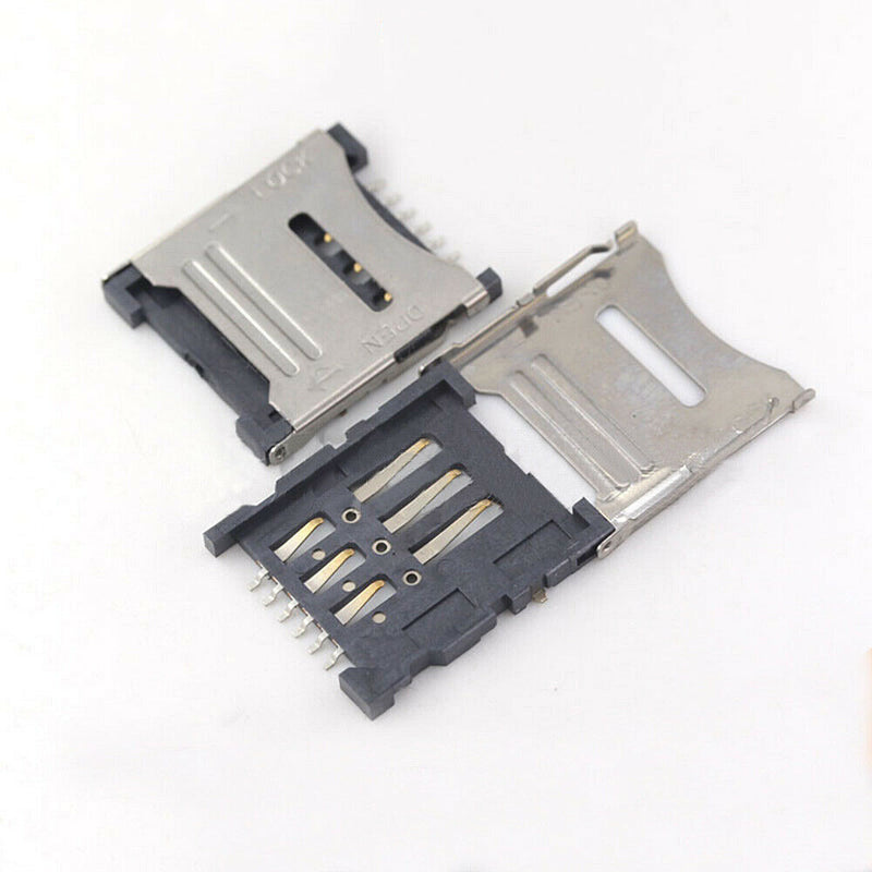 5Pcs MICRO SIM Small Card Holder Tray Reader 6P Flip Type Slot Replacement Parts