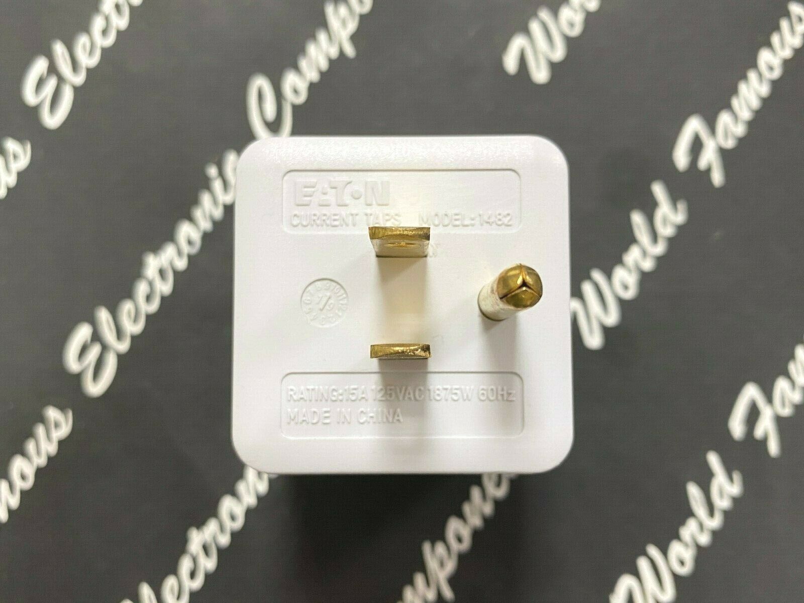 1pcs- EATON 1482W 15A 125V Three Outlet Cube Tap,Single Receptacle to 3 Outlets