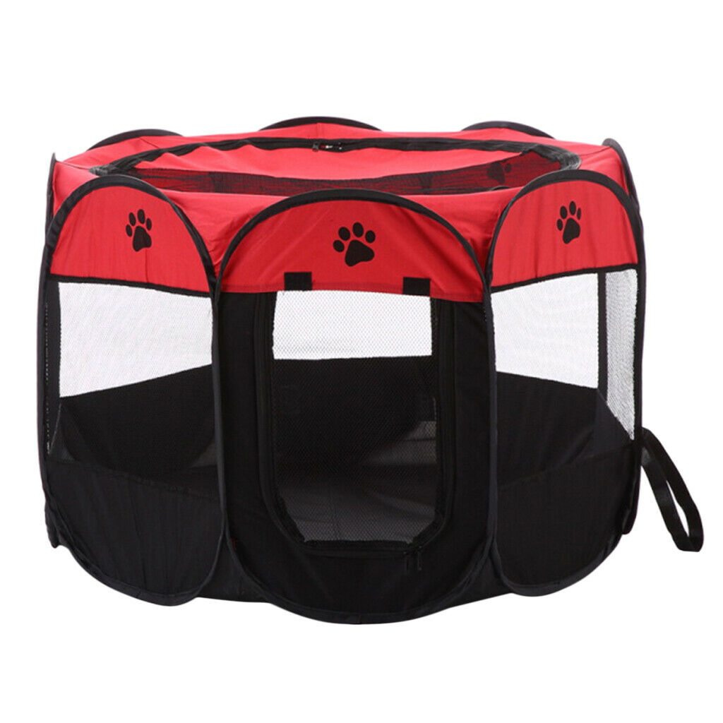 Foldable Pet Carrier Soft Sided Portable Pet Travel Tote Kennel Cage Red