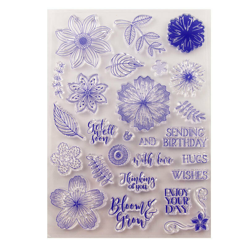 Flower Silicone Clear Rubber Stamps Seal Scrapbooking Embossing Album Decor DIY