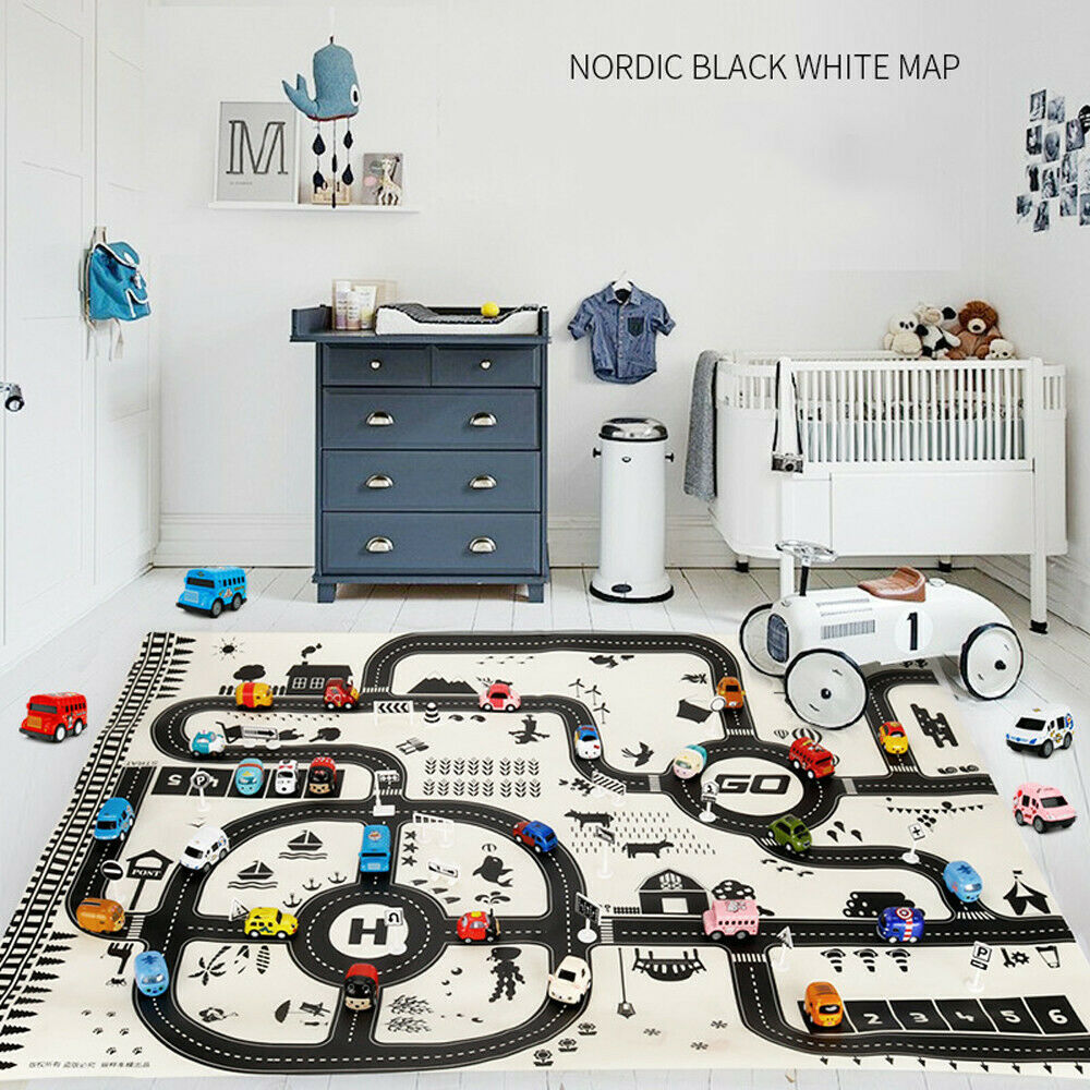 Kids Play Mat City Road Buildings Parking Map Game Scene Map Educational Toys