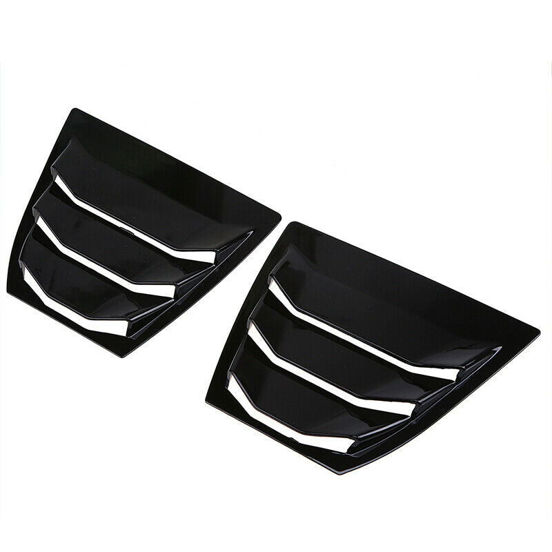 2x Glossy Black Quarter Side Window Louver Vent Cover For Mazda 3 Axela 2014-21