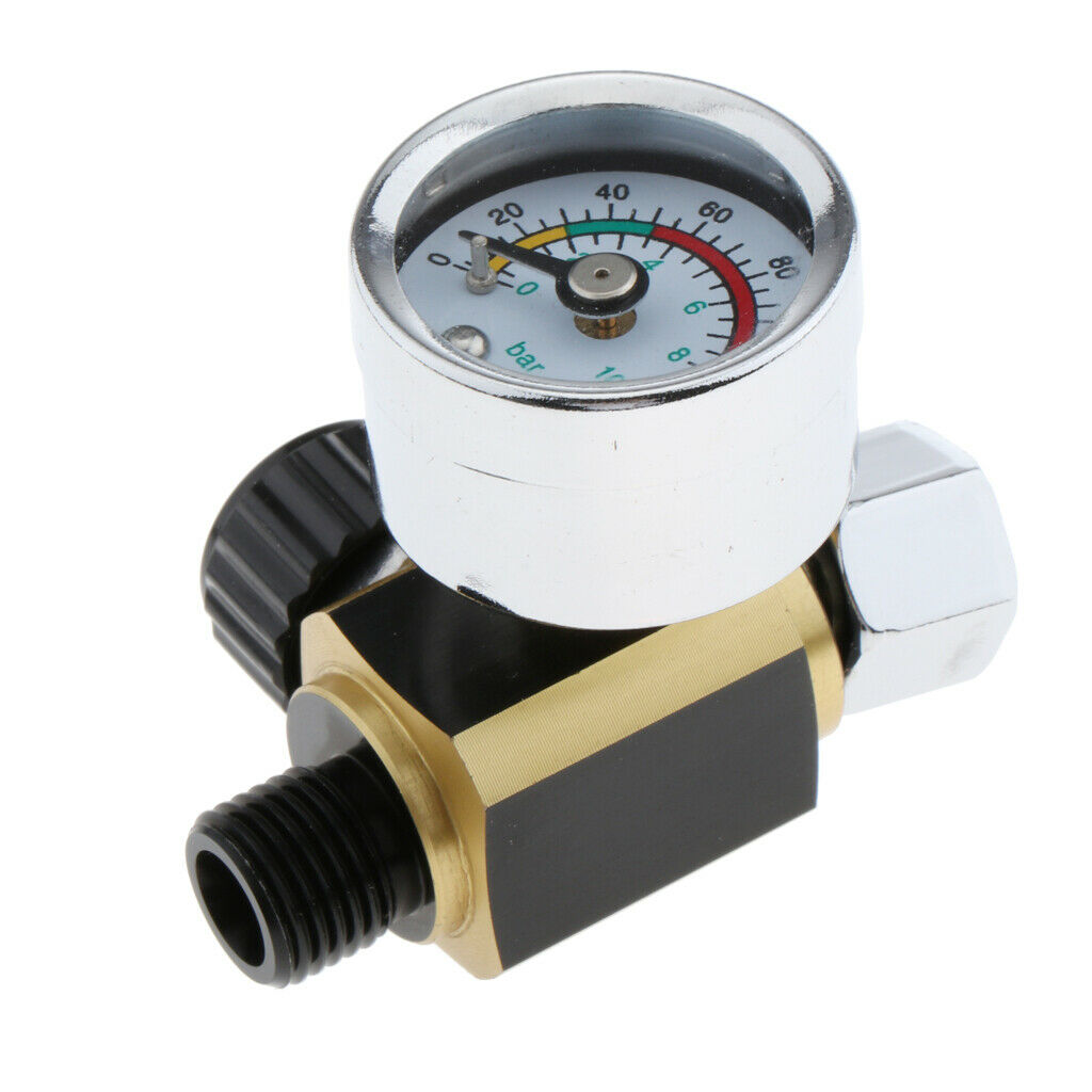 1/4" Mini Air Pressure Regulator Gauge Oil Water Filter Trap Auto Paint