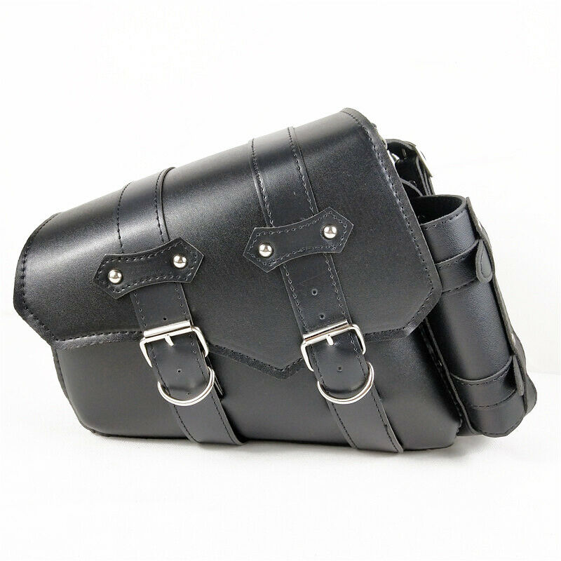 1PCS Motorcycle Right Side Saddlebag PU Leather Bottle Tool Bag Luggage Large
