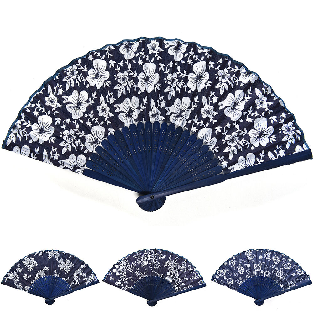 Chinese Summer+Bamboo+Folding Fabric Dancing HAND FAN Gift Decor Collecti.l8