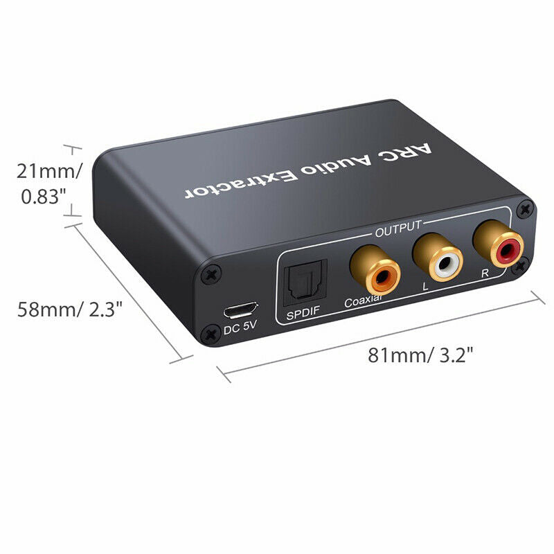 HDMI ARC Audio Extractor Digital DAC to RCA Coax SPDIF 3.5mm Converter Adapter