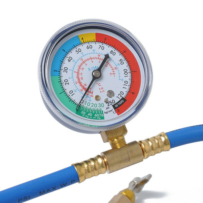 Car Air Conditioning AC R134A Refrigerant Charge Hose Low Pressure Gauge Monitor