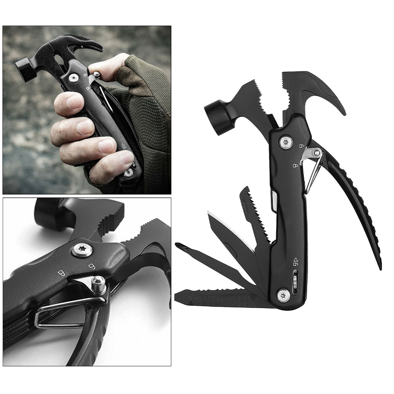 Multitool Hammer 12-in-1 Camping Fishing Emergency Tools for Men Gifts