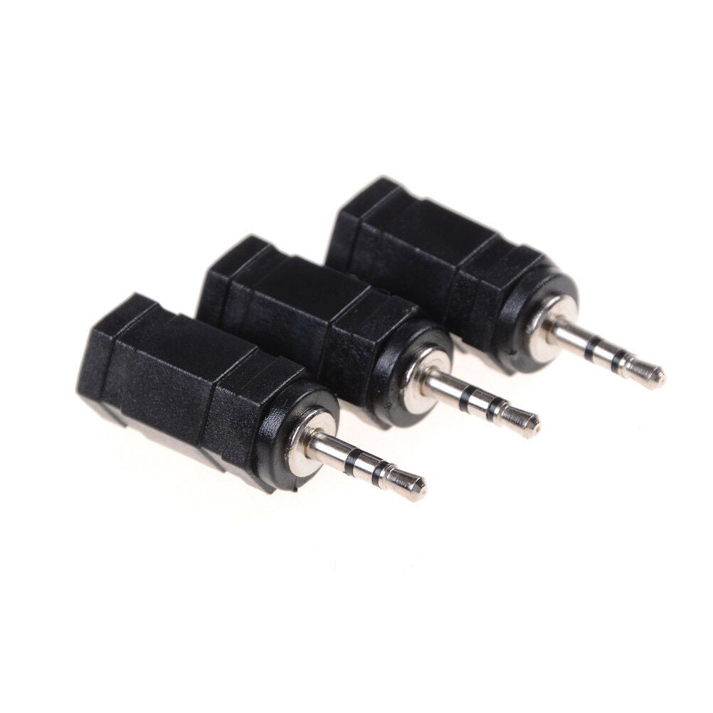 3pcs Black 2.5mm Male to 3.5mm Female Audio Stereo headphones  Adapter Plu.l8