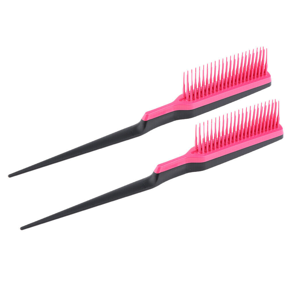 Set of 2 Salon Rat Tail Hairdressing Teasing Brush Detangling Styling Brush