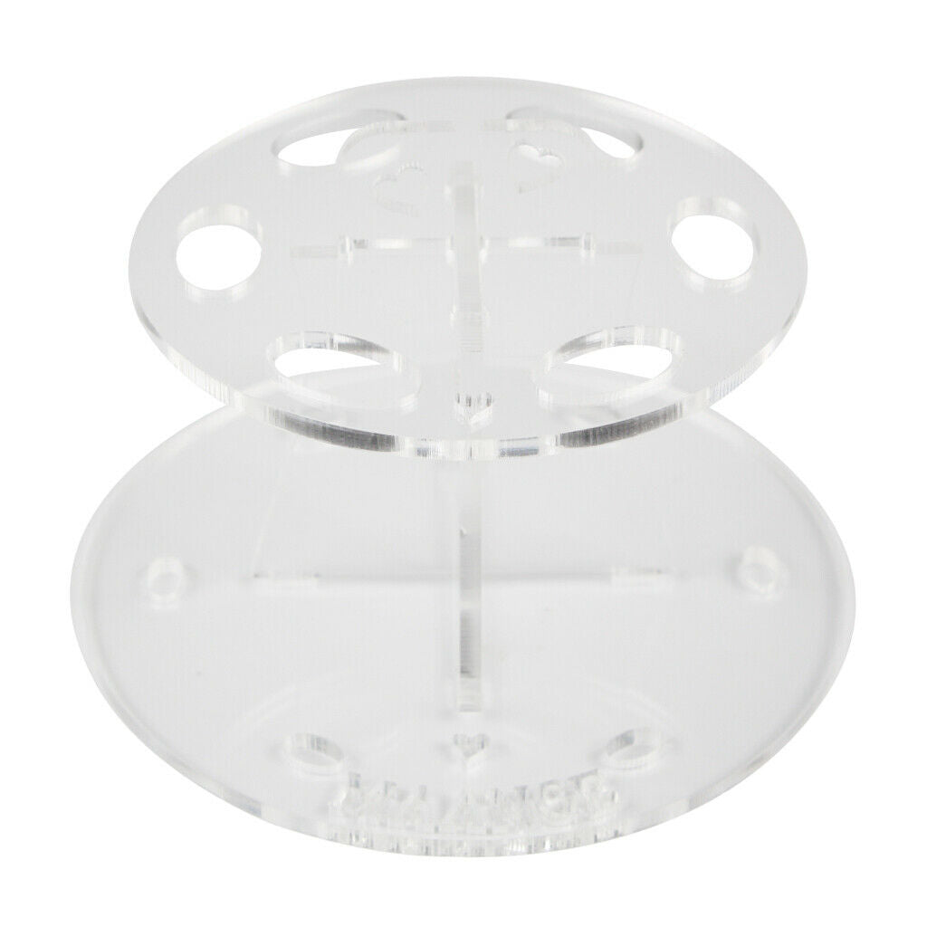 6 Slot Oval Makeup Brush Holder Dryer Rack Organizer Cosmetic Shelf Clear