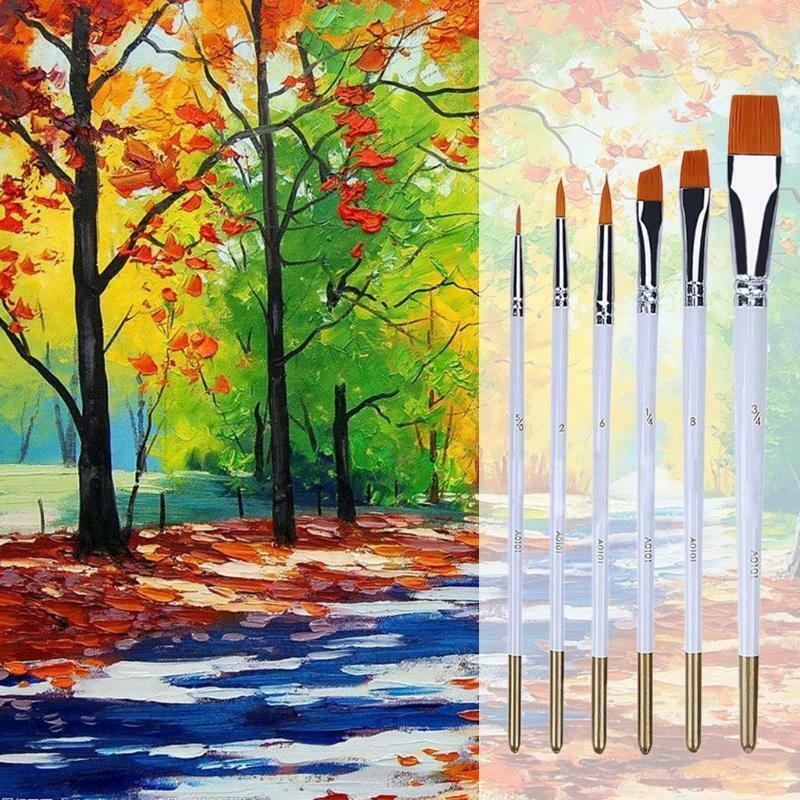 6 Pieces Premium Paint Brush Pro Paint Brush Ideal for DIY Watercolor Painting