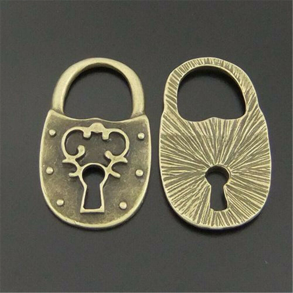 18 pcs Antiqued Bronze Locks Metal Alloy Pendant Charm Jewelry Craft 32*19*2mm