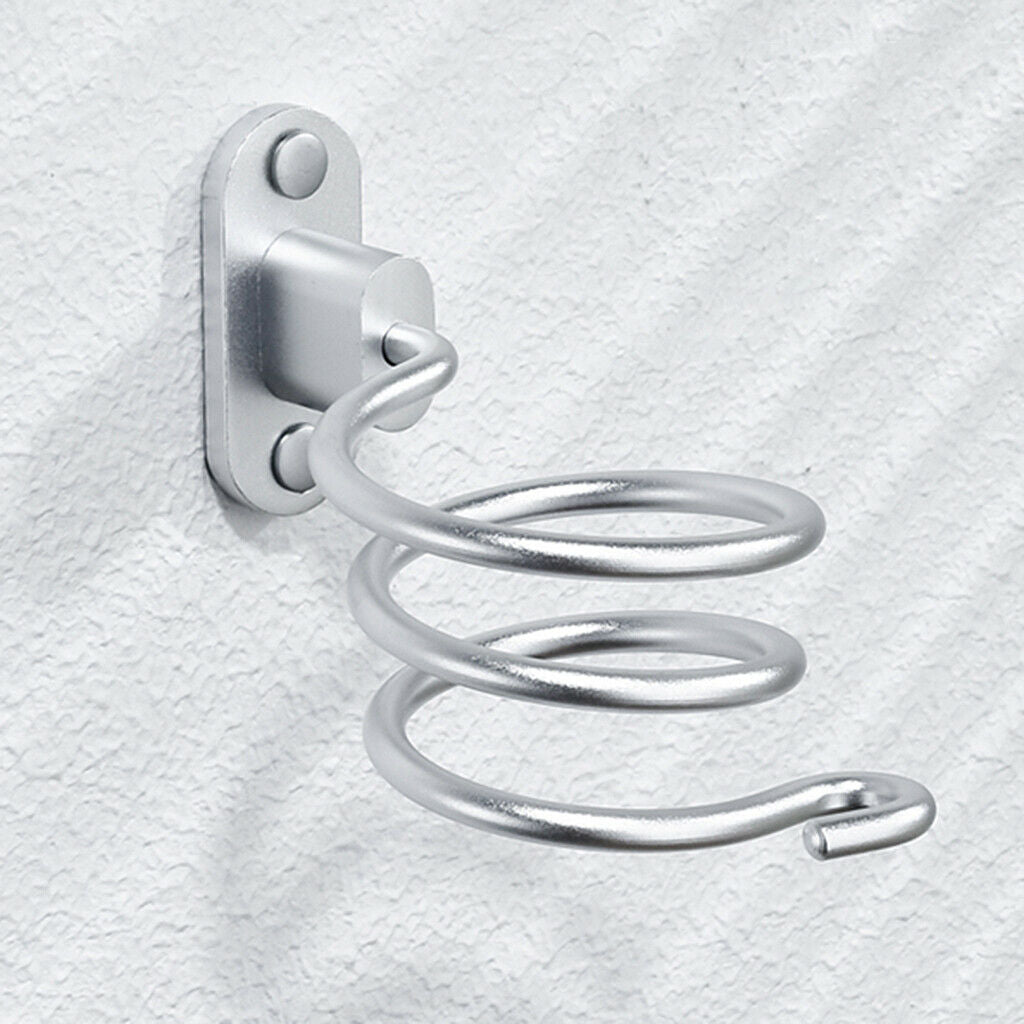 Aluminium Spiral Hair Dryer Rack Wall Mounted Bathroom Shelf Organizer A