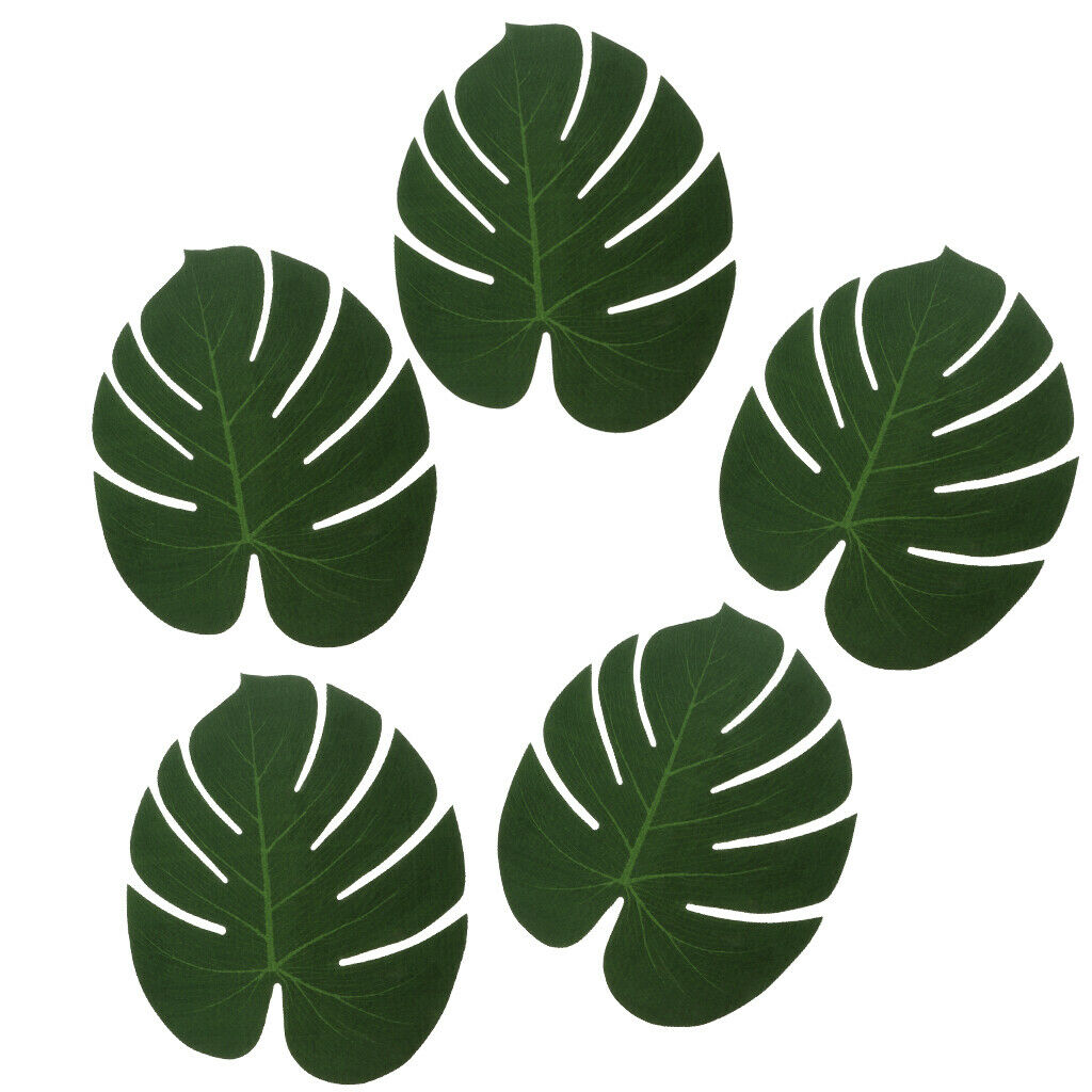 5x Large Artificial Leaf Faux Palm Leaves Table Placemat Dining Mat Pad