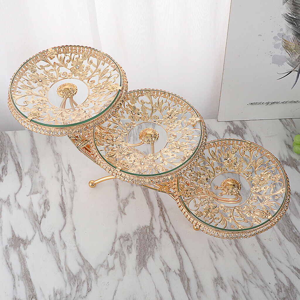 Luxury Fruit Bowl 3 Tier Display Serving Tray Dessert Hotel Party Birthday