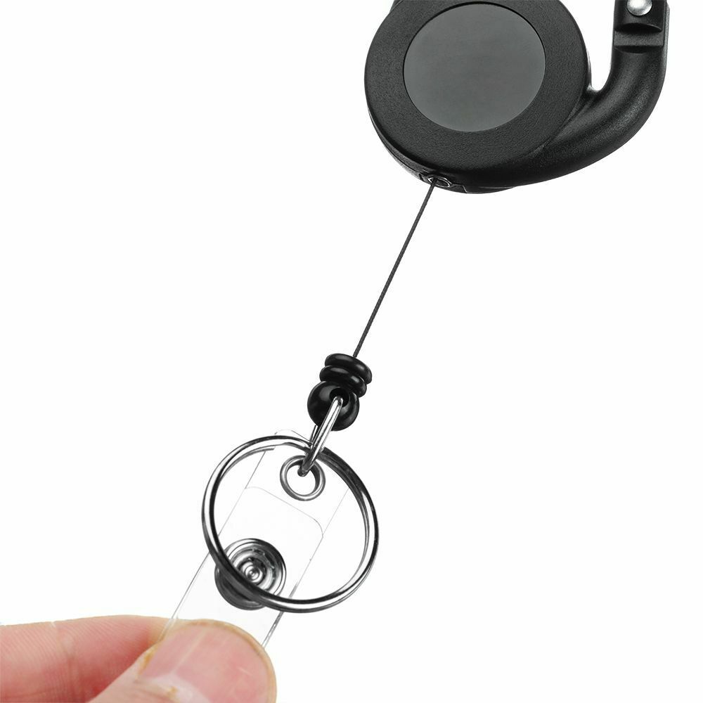 Mulitifunctional Key Ring ID Card Holder Keychain Badge Reel Clip Lanyard Clip