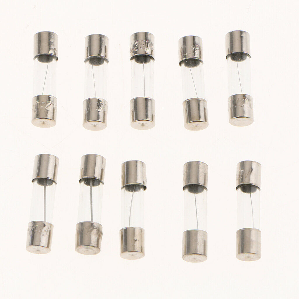 100 pcs 5 x 20mm Fast-blow Glass Fuses,Quick Blow Tube Fuses Assorted Kit Amp