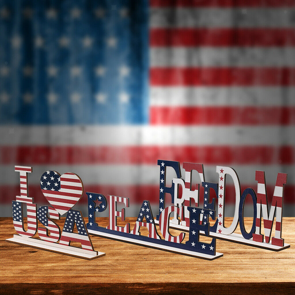 5 Piece Wood Decorative Plaque Letter Sign Free Standing Blessed Table Decors