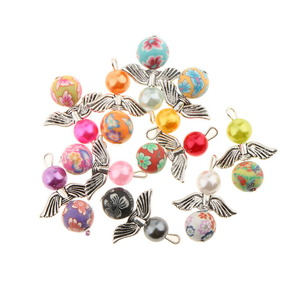 Prettyia 40pc Angel  Charms Beaded Pendant for DIY Craft Jewelry Making