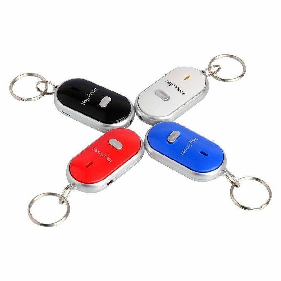 LED Key Finder Locator Find Lost Keys Keychain Whistle Sound Key Holder Rings.