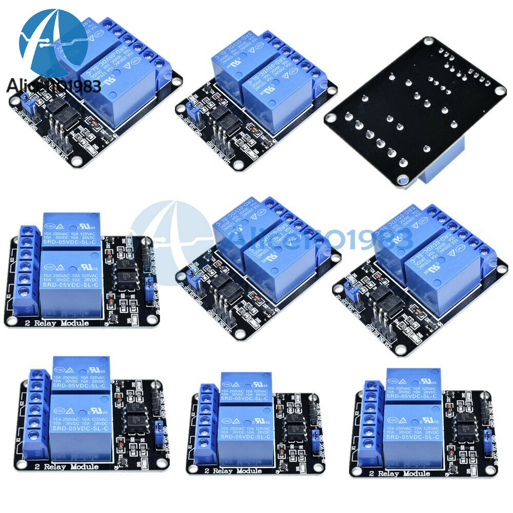 10PCS 5V Two 2-Channel Relay Module With optocoupler For PIC AVR ARM for Arduino