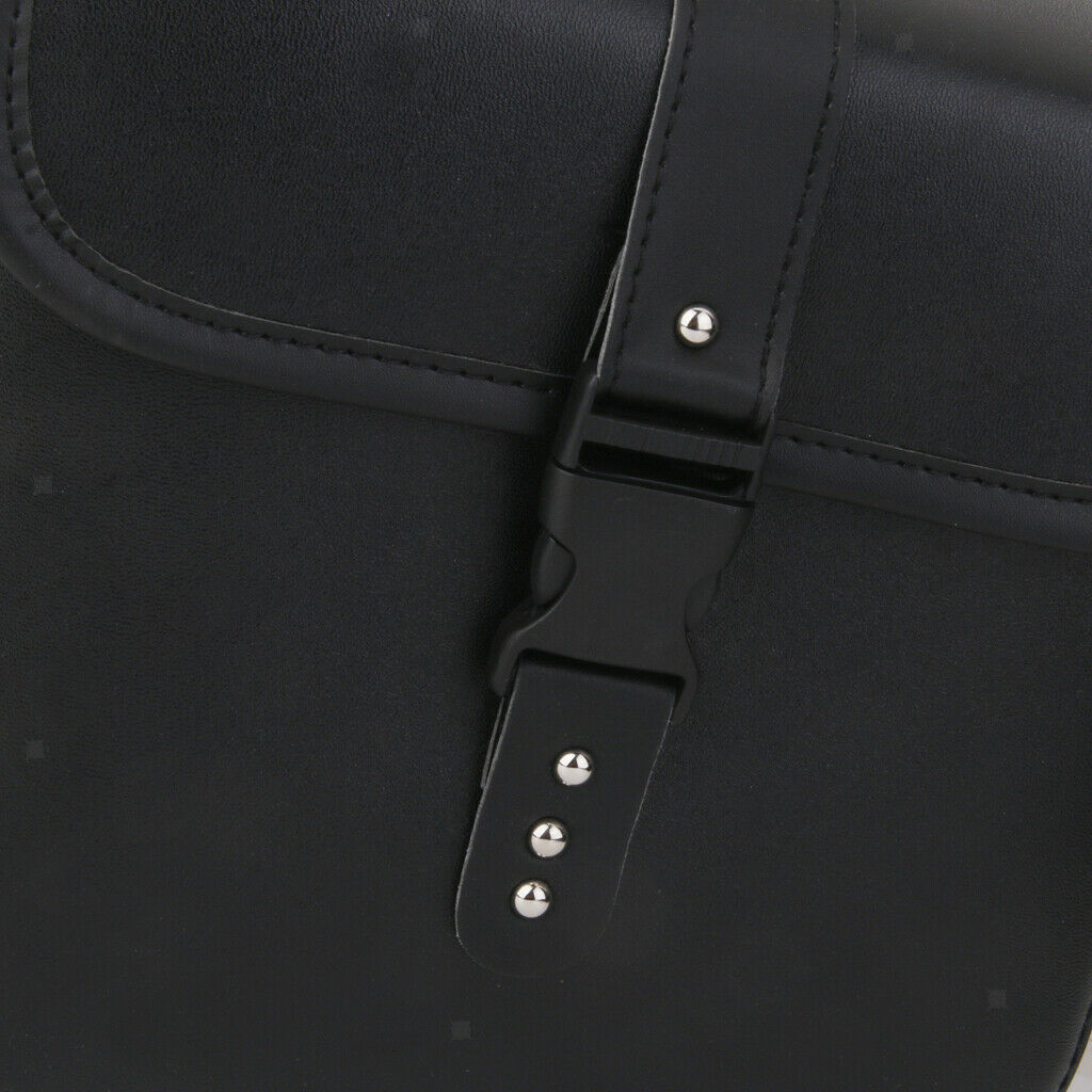 2Pairs Black PU Leather Motorcycle Side Saddlebags Saddle Bag Panniers
